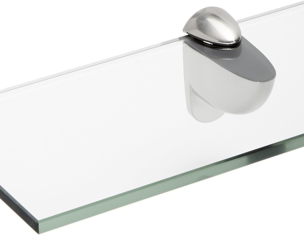 Spancraft Glass H-4.75x24-Brushed Steel Heron Glass Shelf, Brushed Steel, 4.75" x 24"