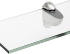 Spancraft Glass H-12x21-Brushed Steel Heron Glass Shelf, Brushed Steel, 12" x 21"