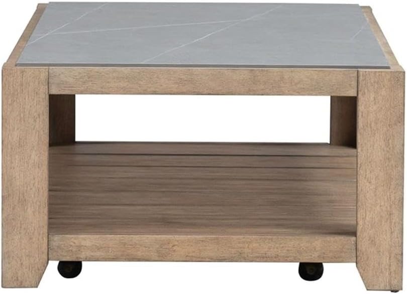 Pemberly Row 3-Piece Coffee Table Set, Rubberwood with Split Heart Cathedral ...