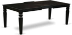 East West Furniture LGDA5-BLK-22 5 Piece Dining Set Contains a Rectangle Wooden Table with Butterfly Leaf and 4 Polyester Fabric Upholstered Chairs, 42x84 Inch, Black