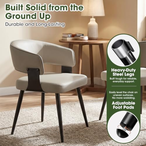 Dining Chairs Set of 6, Modern Faux Leather Kitchen Chairs
