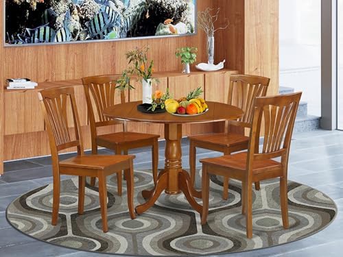 East West Furniture DLAV5-SBR-W 5 Piece Kitchen Table & Chairs Set Includ...