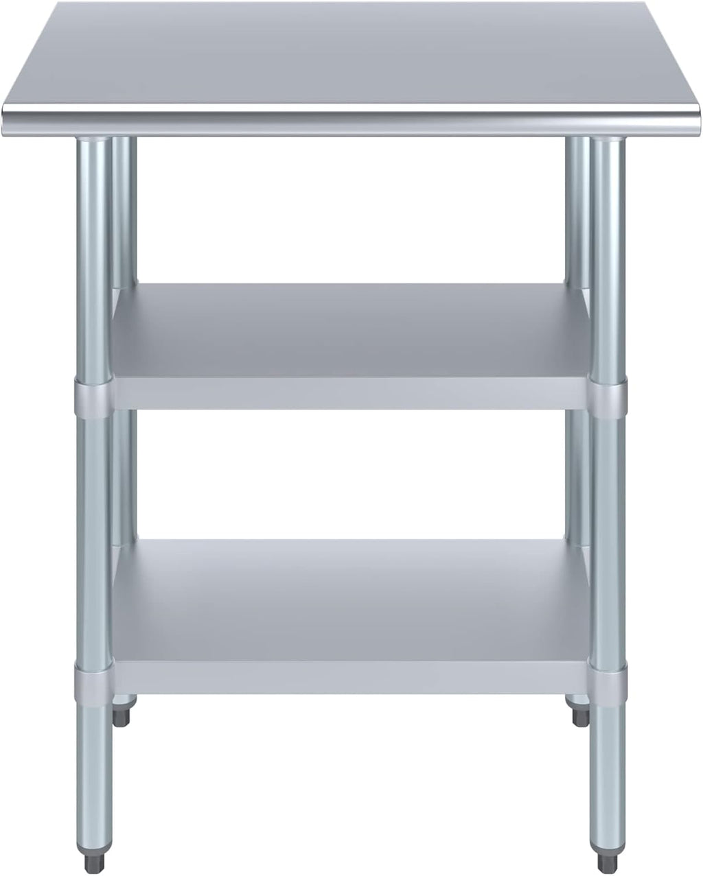 AmGood Stainless Steel Work Table with 2 Shelves | NSF | Metal Utility Table (30" Long x 18" Deep)
