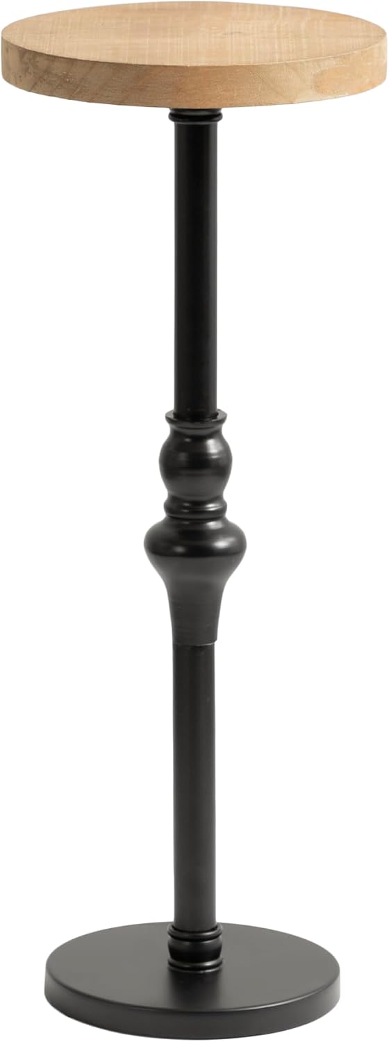 Kate and Laurel Stratton Round Pedestal Drink Table; 9 x 9 x 22; Hazelnut Bro...