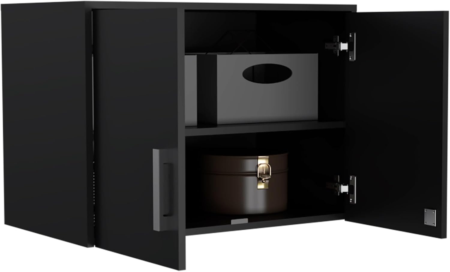 Farmhouse Pantry Storage Cabinet, Wall Cabinet Double Door, Three Internal Shelves,for Kitchen Home
