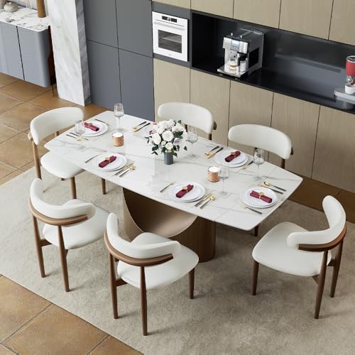 POVISON Modern Dining Chairs Set of 2, Armless PU Leather Dining Chair with P...