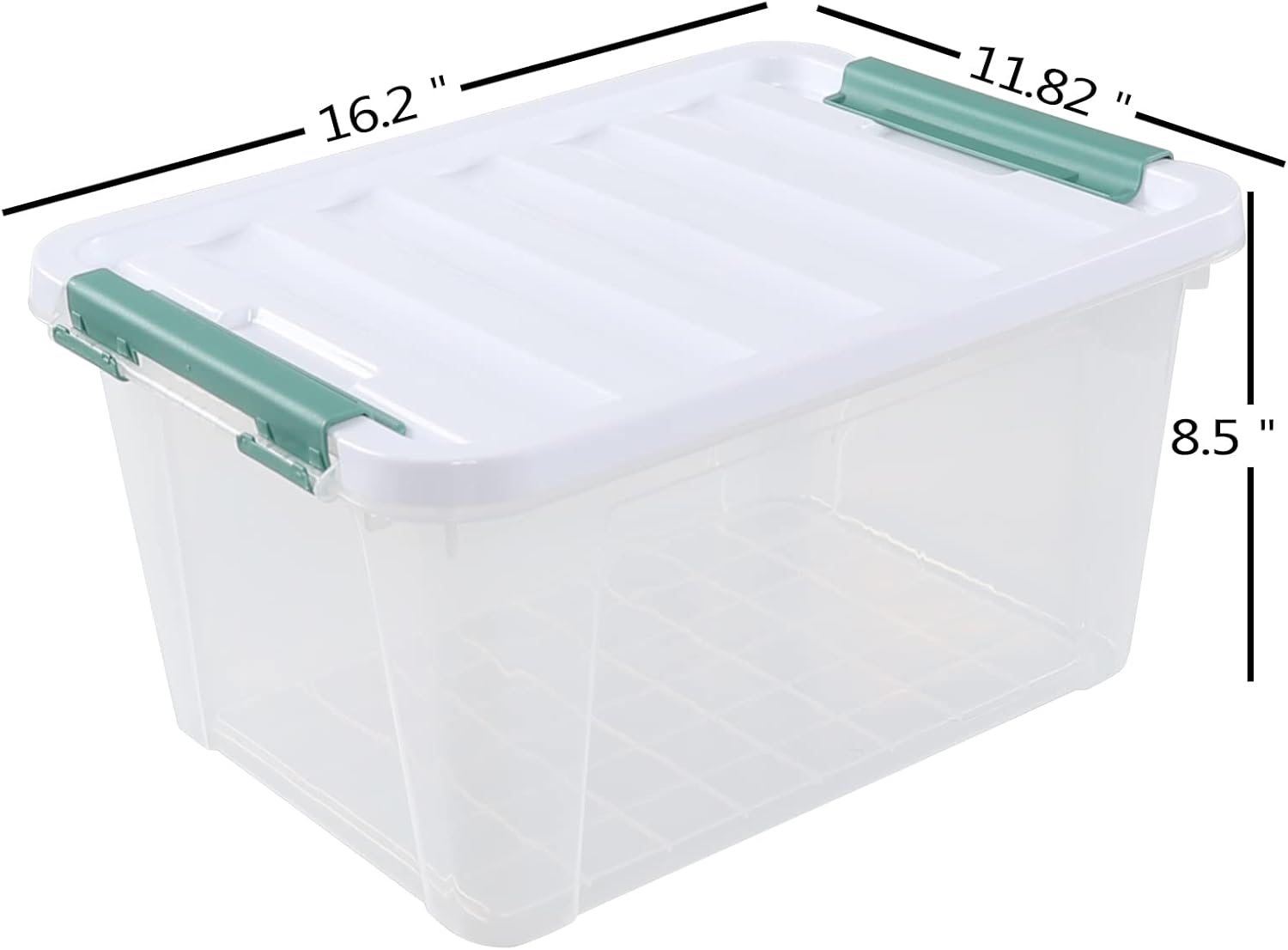 4-Pack 20 Quart Large Stackable Boxes, Plastic Storage Latch Bin, Clear