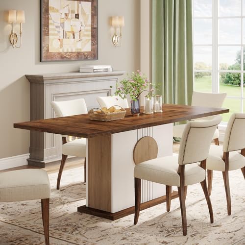 Tribesigns 55" Rectangular Dining Table for 4 to 6 People, Farmhouse Woo...