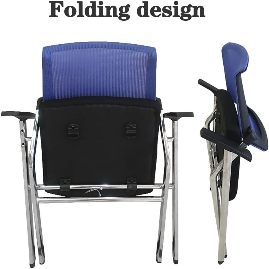Ergonomic Folding Mesh Chair with Armrest Lumbar Support and Metal Frame Office Conference