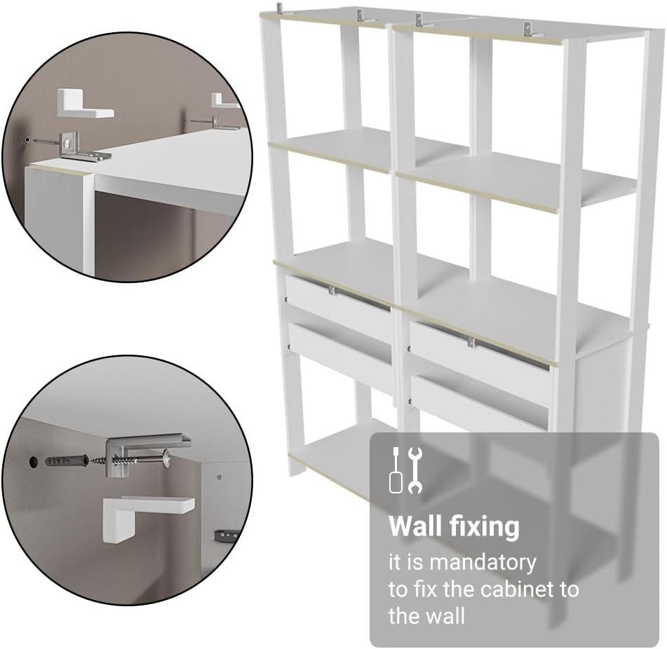 Madesa Kitchen Pantry Storage Rack with 4 Drawers and 6 Open Shelves 55"...