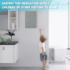Yeeoy Wall Mounted Medicine Cabinet with Lock & Double Door, Locking Narcotics Safe, Secure Steel Drug Cabinet Steel First Aid Medical Lock Box for Home School Office