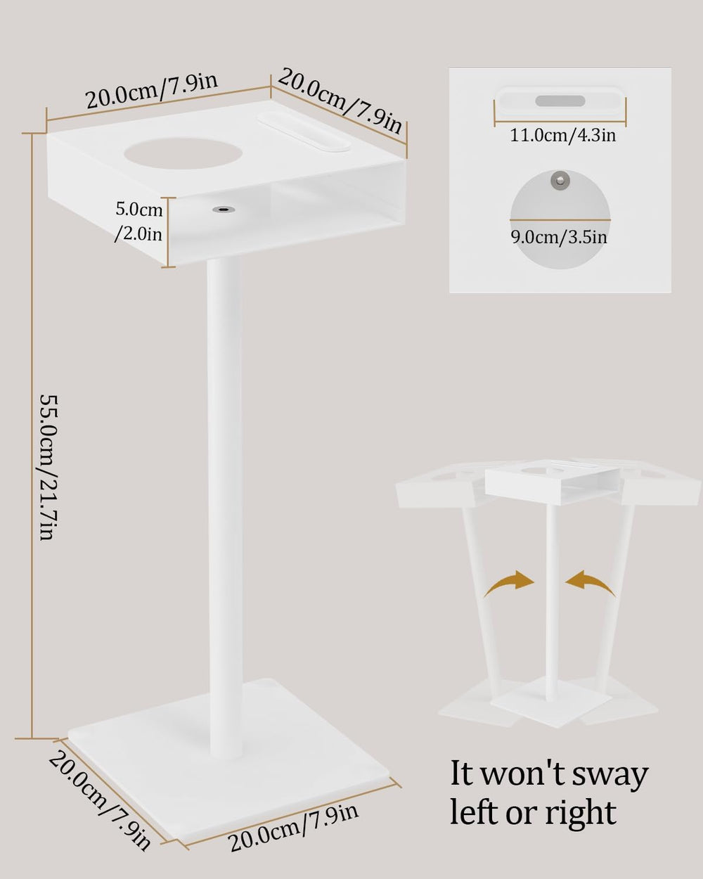 Yawinhe Small Metal Side Table,Versatile Coffee Drink Table with Weighted Bas...