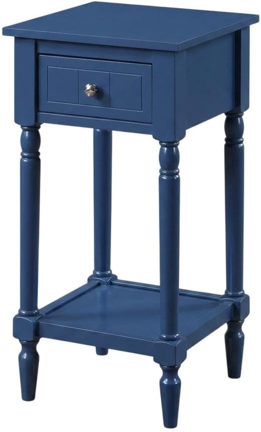 Furnifact 1 Drawer Accent Table with Shelf, Traditional Transitional Style, V...