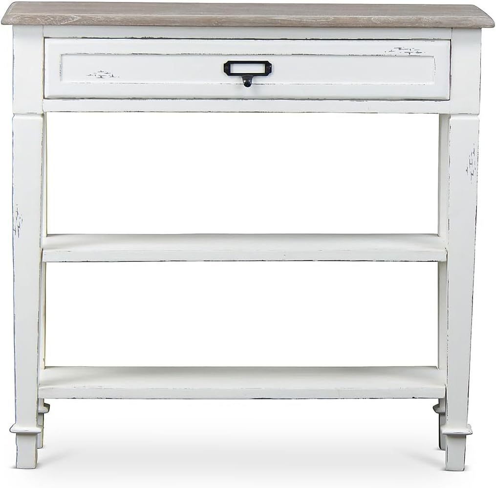Baxton Studio Dauphine Traditional French 1-Drawer Accent Console Table, White
