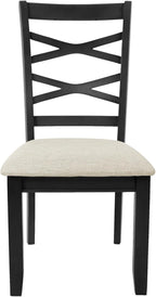 Poundex 6 Piece Charcoal Modern Dining Set with Table, 4 Chairs & Bench