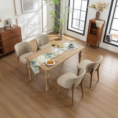 YOUNIKE Dining Chairs Set of 6 Modern Kitchen Dining Room Chairs Khaki