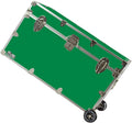 C&N Footlockers - XL Graduate Storage Trunk w/Wheels - Made in the USA - STEEL Footlocker for College Dorm Room & Summer Camp - 32 x 18 x 18.5 Inches (Kelly Green)