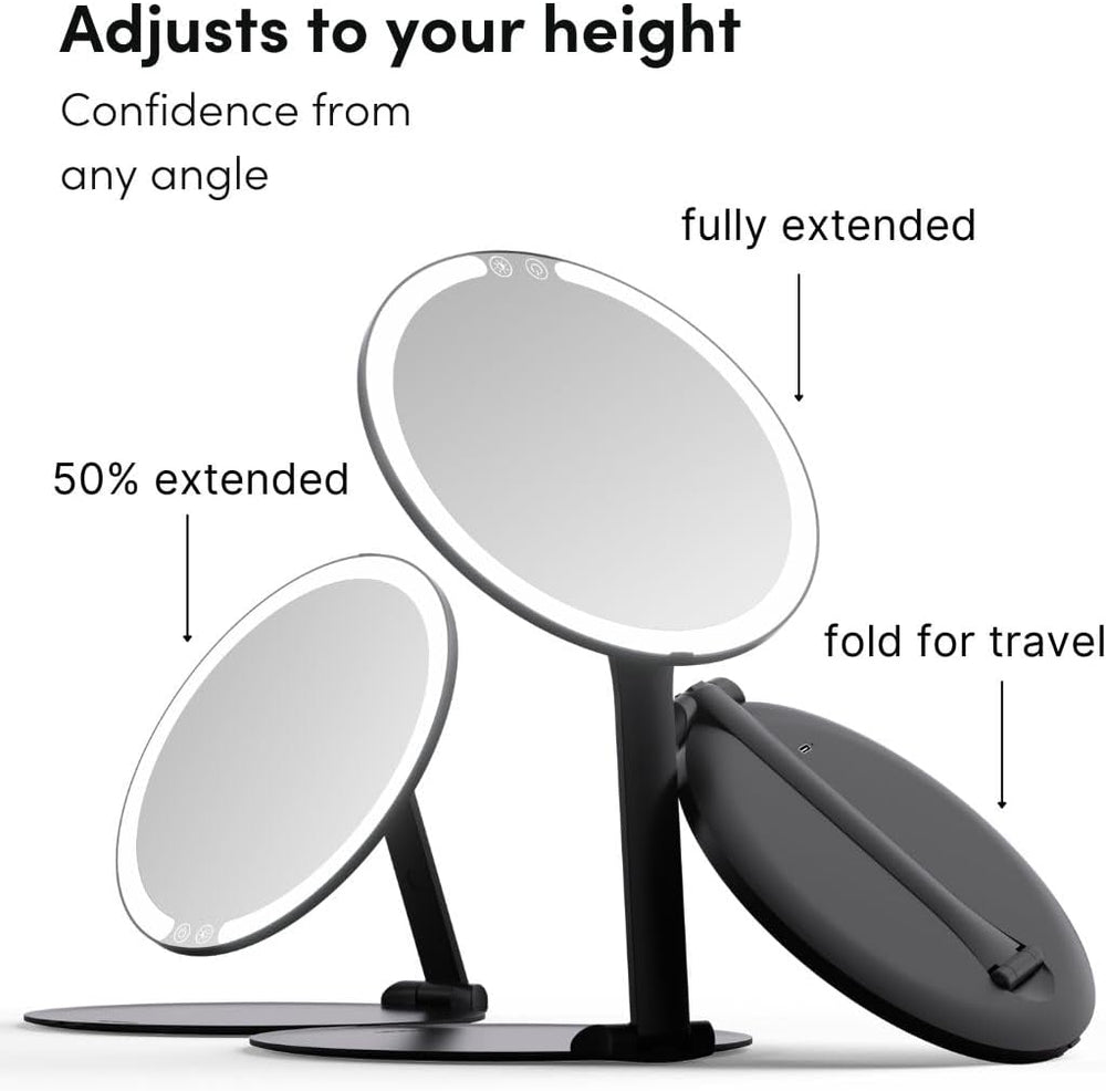 Fancii Abigail Rechargeable Travel Makeup Mirror with LED Light, 8" Fold...