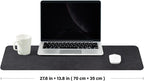 Distressed Leather Desk Mat - Non-Slip PU Desk Pad for Office and Home - Desk Organization and Accessories - Ideal for Large Mouse Pad and Desk Mats on Top of Desks(Charcoal Black,27.6"x 13.8")