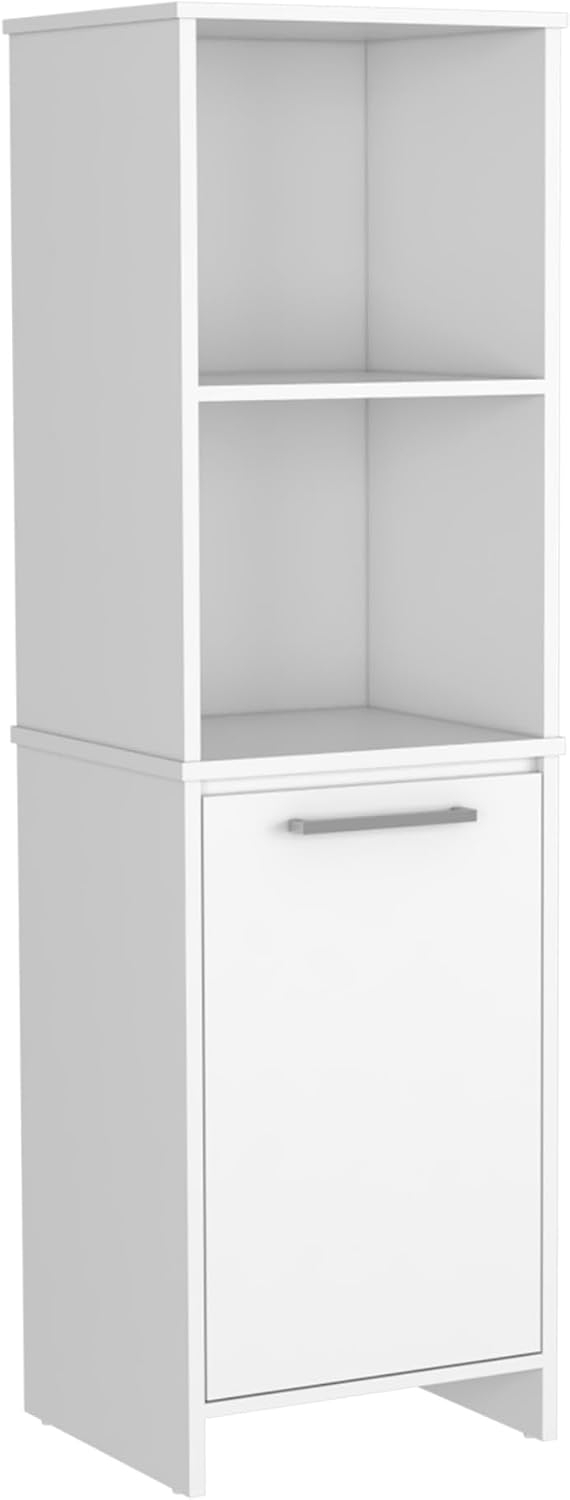 Kitchen Pantry Feery, Single Door Cabinet, Interior and External Shelves, Whi...