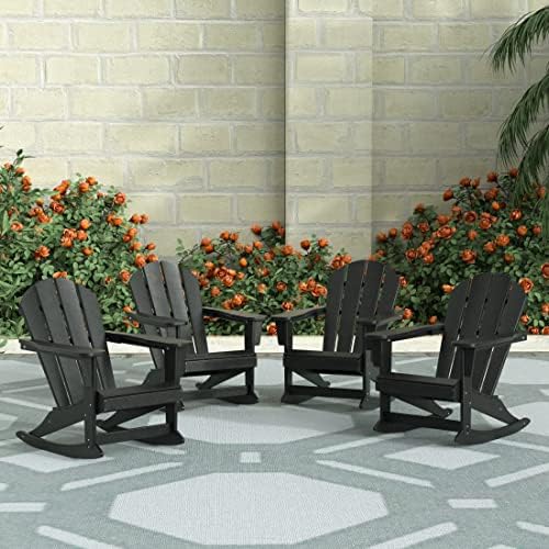 WestinTrends Malibu Outdoor Patio Porch Rocking Adirondack Chair (Set of 4), ...