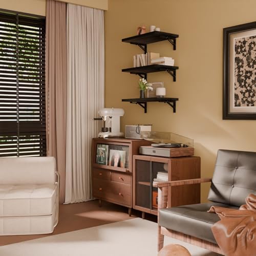 IAE Wall Mounted Folding Table with Pine Wood,24" x 14"Floating Wal...
