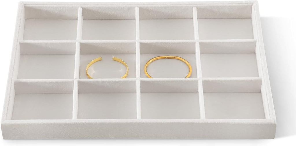 Jewelry Organizer Tray, Velvet Bracelet Display, Premium Jewelry Tray, Luxury Bangle Organizer,White Watch Tray