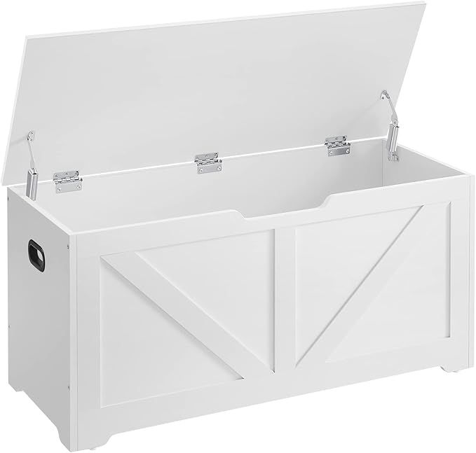 VASAGLE Storage Chest, Storage Trunk with 2 Safety Hinges, Storage Bench, Sho...
