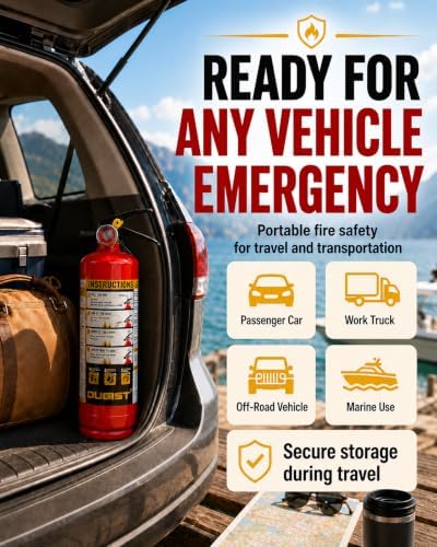 Ougist Home Fire Extinguisher, 2.5 lb ABC Dry Chemical 1-A:10-B:C, 2 Pack