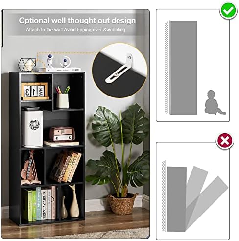 VECELO 42 Inch High Bookcase, 4-Tier Modern Storage Cabinet with Height Diffe...