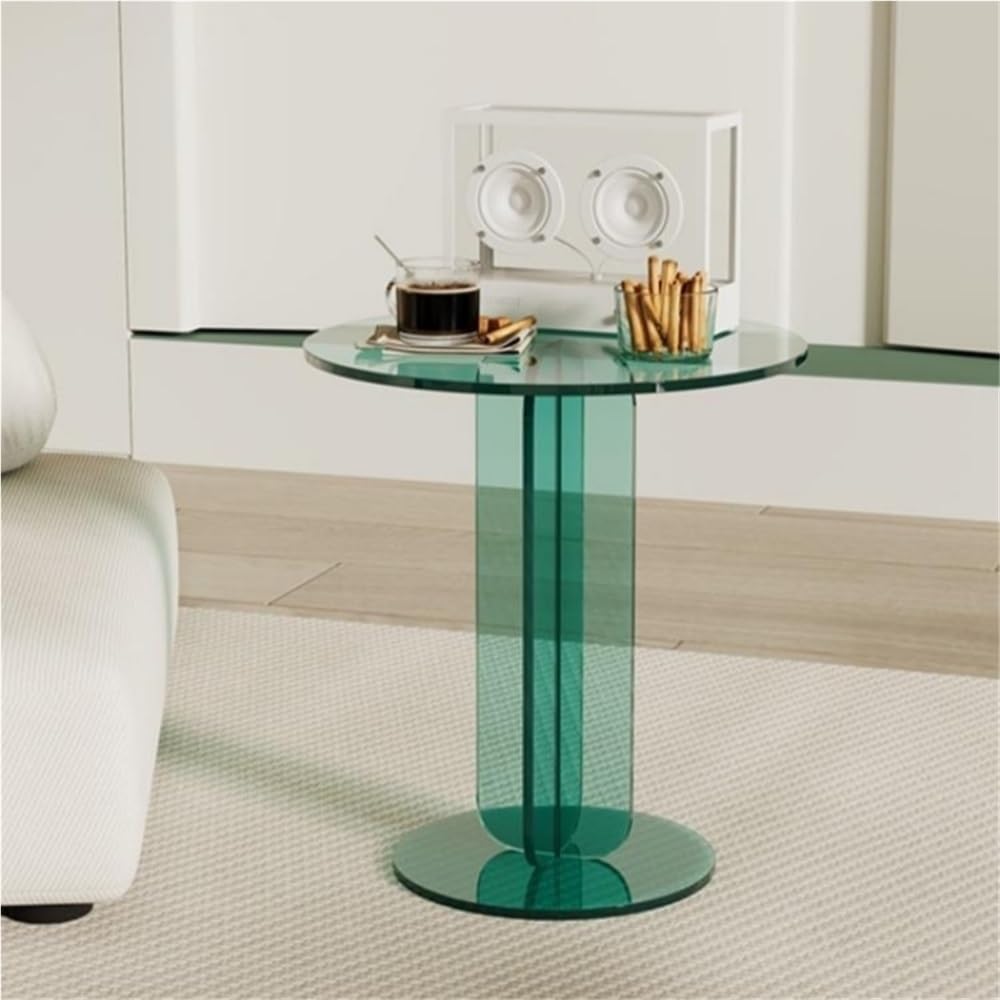 Modern Acrylic Side Table, Sleek Round Coffee Table, Pedestal End Table, Mult...
