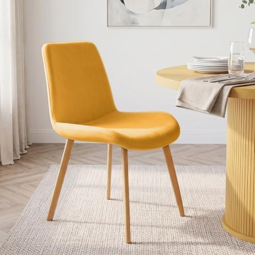 HIPIHOM Dining Chairs Set of 4, Mid-Century Modern Fabric Kitchen Chairs
