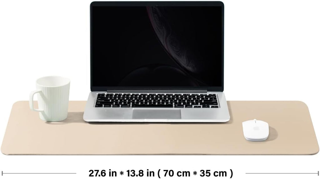 Cork Desk Mat - Dual-Sided Desk Pad for Office and Home - Desk Organization and Accessories - Ideal for Large Mouse Pad and Desk Mats on Top of Desks(Apricot,27.6"x 13.8")