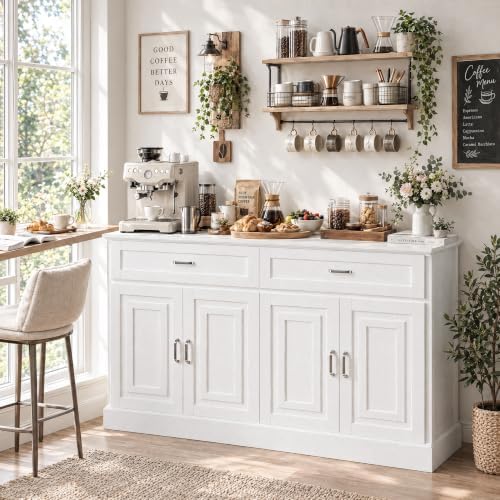FACBOTALL Sideboard Buffet Cabinet with Storage, 55.1" Large Kitchen Sto...