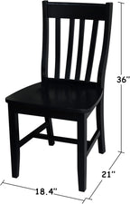 International Concepts Pair of Schoolhouse Chairs Black