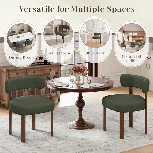 Wooden Dining Chairs Set of 4, Upholstered Kitchen Chairs with Solid Wood Leg...