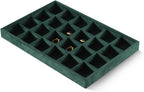 Velvet Stackable Jewelry Display Tray, 24 Grid Earring Ring Storage Tray, Drawer Divider Jewelry Accessories Organizer Plate (Green)