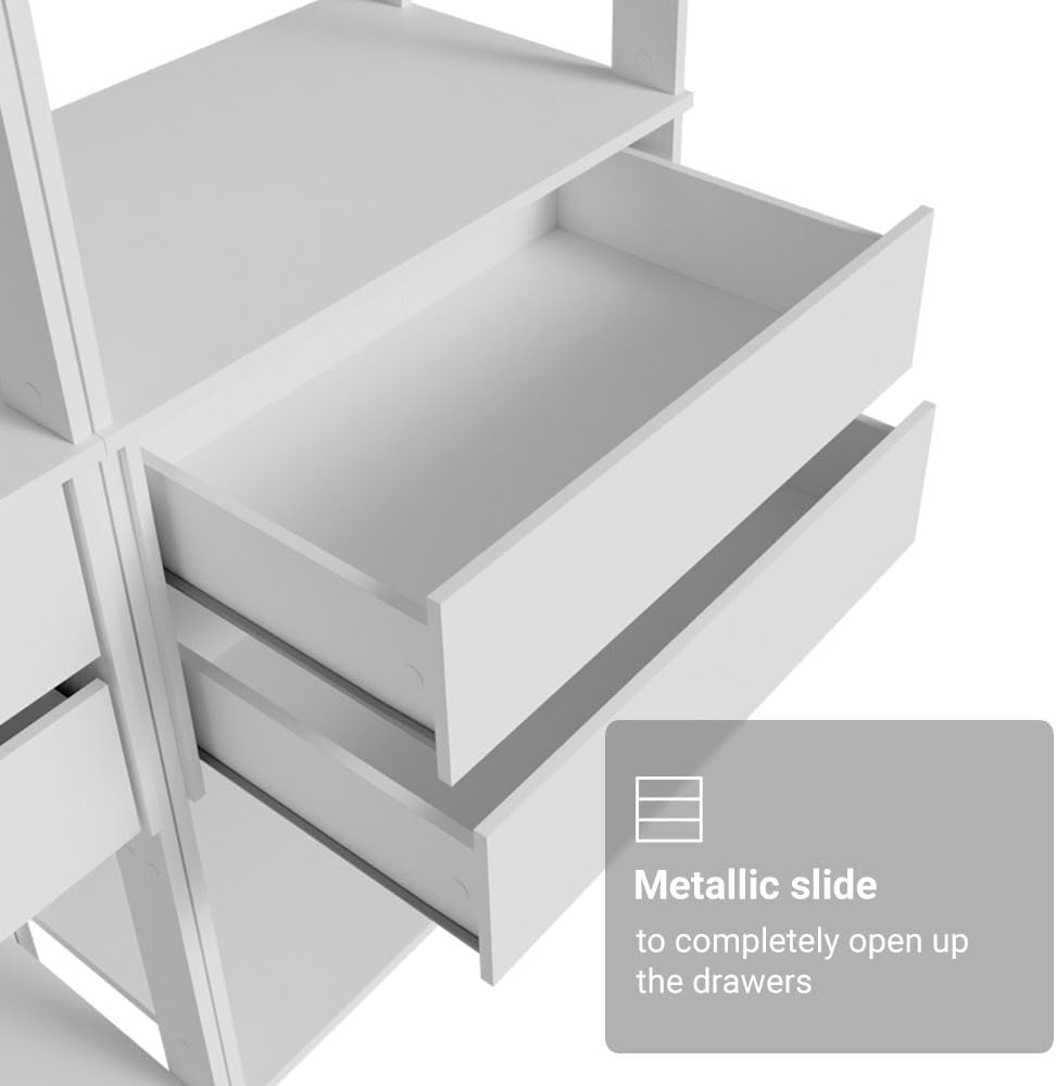 Madesa Kitchen Pantry Storage Rack with 4 Drawers, 5 Shelves and Hanging Spac...