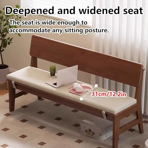 Traditional Wooden Dining Bench, Solid Wood Farmhouse Entryway Bench with Tal...