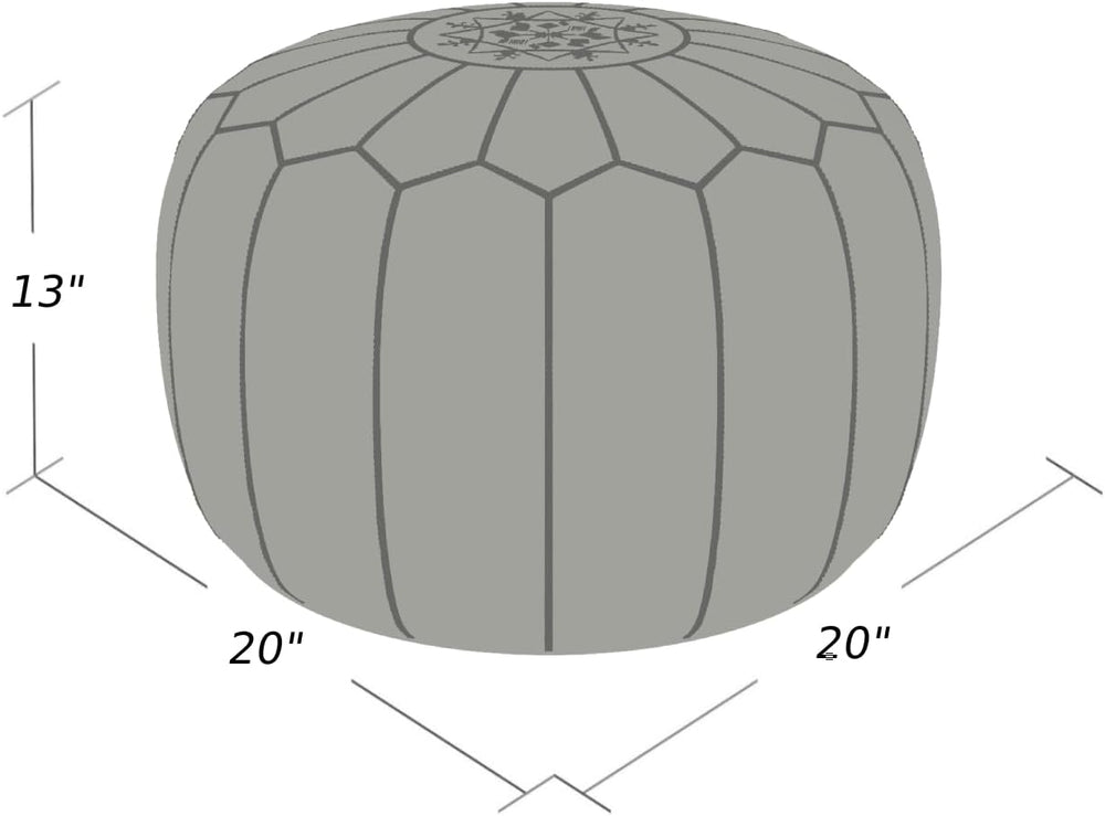 Stuffed Round Design Moroccan Leather Pouf Ottoman, Handmade, Pre-Filled, 100...