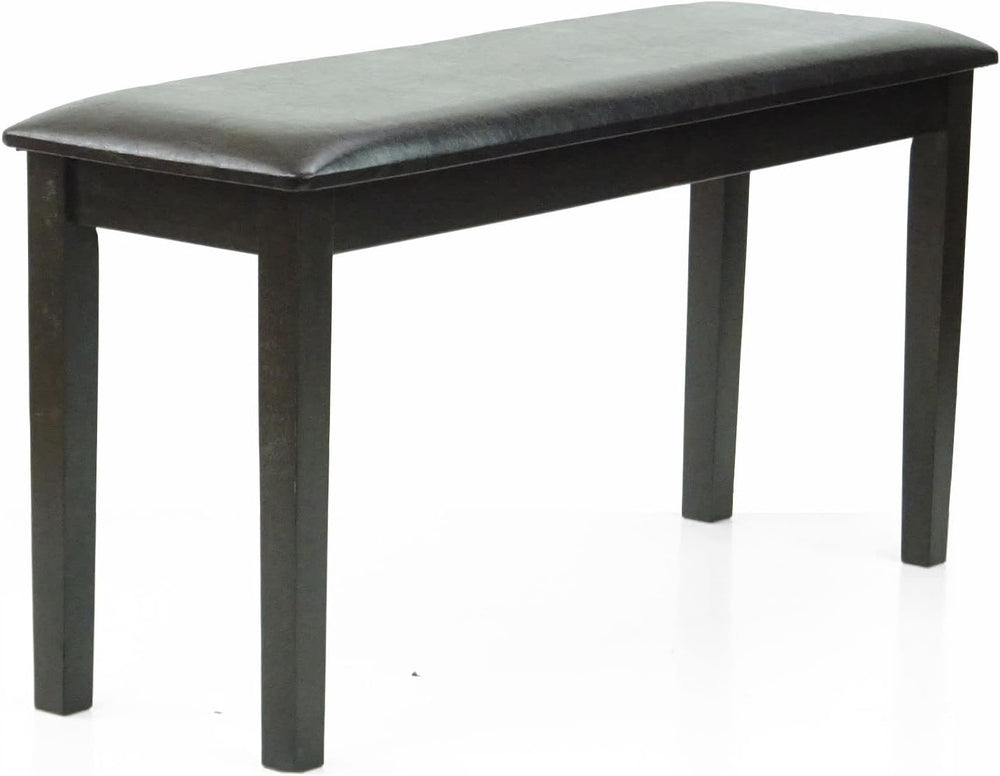 Dining Kitchen Solid Wooden Stained Bench Padded Seat Espresso Black Finish