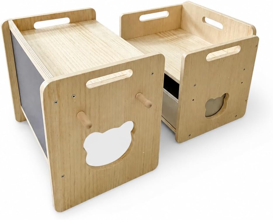 Montessori Weaning Table and Chair Set with Storage Box & Drawing Board |...