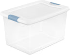 Sterilite Latching Box with Lids for Home and Office, 64 Quart, 12-Pack | Heavy-Duty and Stackable Plastic Containers with Latches for Closet, Cabinet, Bedroom, Bathroom and Dorm Room Organization
