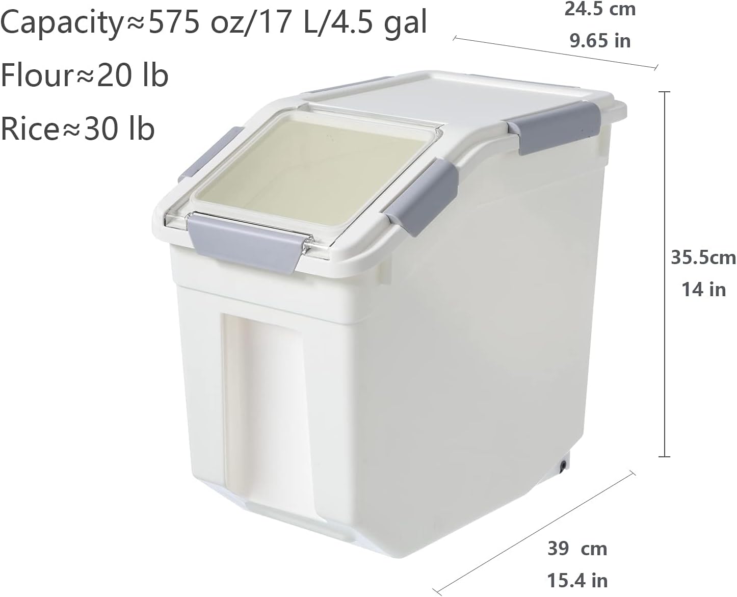 CITY BABY 2 Pack Airtight Flour Storage Container With Scoop,Dry Food, Sugar, Baking Supplies,Rice Container Set -BPA Free- Pet Food Storage Container,Dog Cat Birds Food Bin(20 lb)