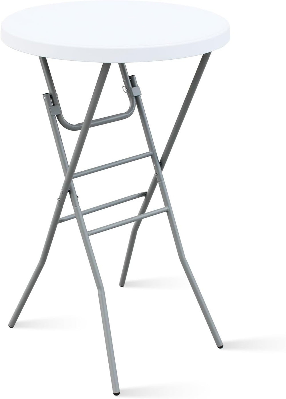 28” Round Folding Bar Table, High Top Cocktail Table with Locking Mechanism, ...