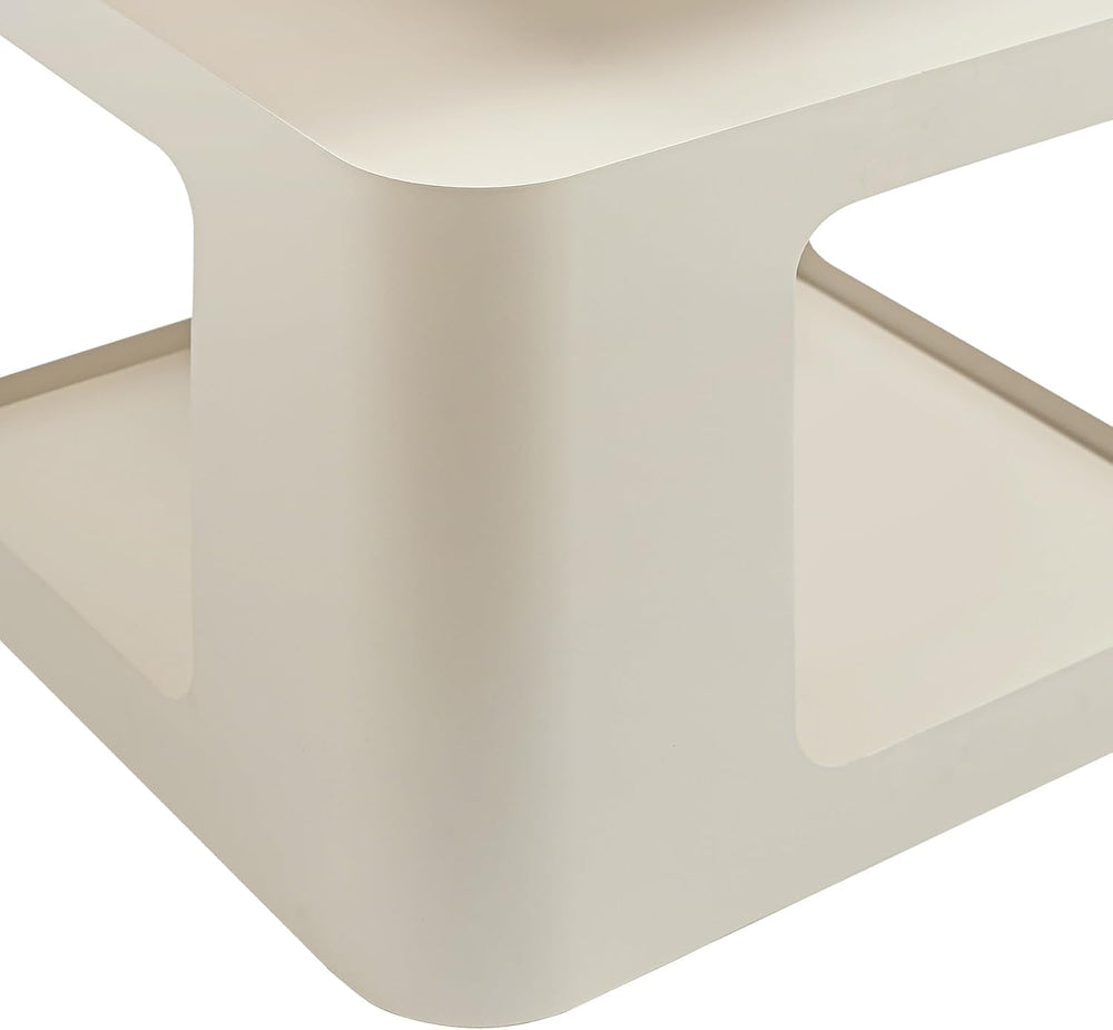 Modern Metal Side Table with Storage - No Assembly Small End Table & Nigh...