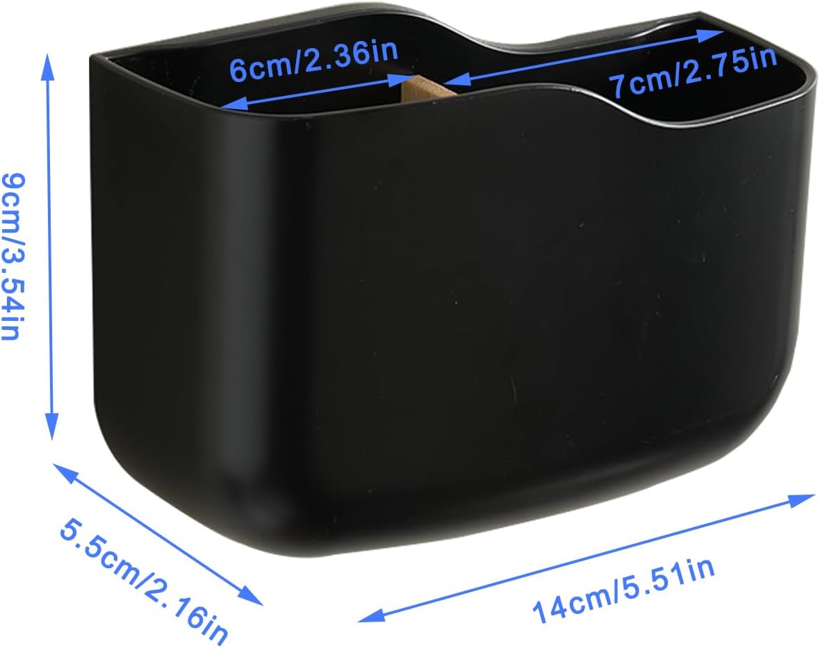 SUNFICON Wall Mount Remote Control Holders 3 Pack Adhesive Media Player Controller Holder Universal TV Remote Organizer Caddy Box Tray Hollow Bottom Phone Charging Home Office Desk Nightstand Black