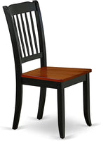East West Furniture MZDA5-BCH-W 5 Piece Dining Room Furniture Set Includes a Rectangle Kitchen Table with Dropleaf and 4 Dining Chairs, 36x54 Inch, Black & Cherry