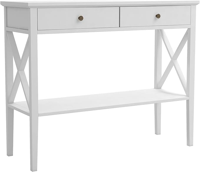 ChooChoo Console Table with Drawers, Narrow Wood Accent Sofa Table Entryway T...