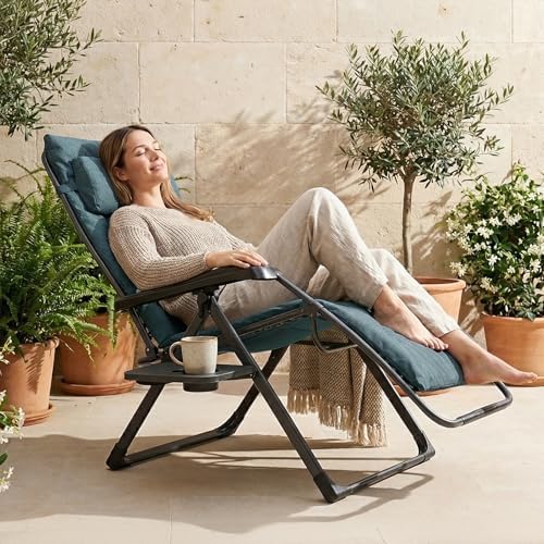 EVER ADVANCED Aluminum Zero Gravity Chair, 2.4" Padded, 350 lb Capacity